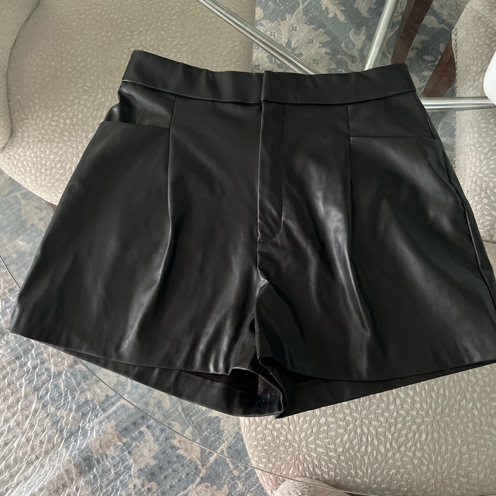 Zara High Waisted Pleather Shorts